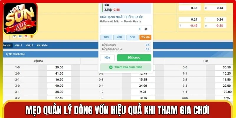 Mẹo quản lý dòng vốn hiệu quả khi tham gia chơi