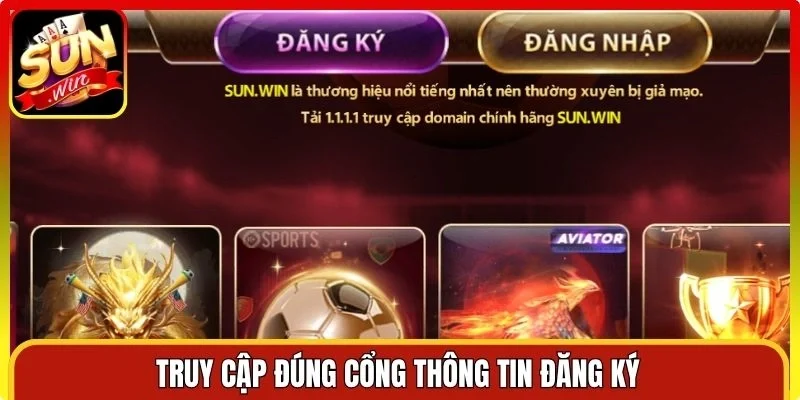 Truy cập đúng cổng thông tin