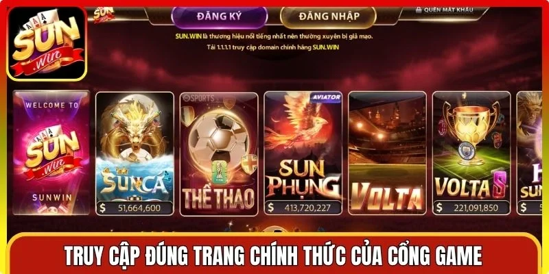 Truy cập đúng trang chính thức